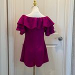 She & Sky Magenta Off-Shoulder Ruffle Romper in Size Large Photo 1