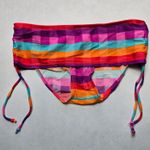 Hydraulic  Pink Orange Checker Tie Swim Beach Cheeky Bikini Bottom Extra Large XL Photo 0