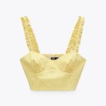 ZARA  Gingham Crop Top Photo 3