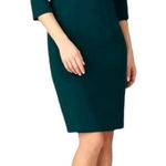 Black Halo Dress Women 0 Green High Neck Knee Length Kavita Sheath Career Photo 0
