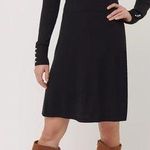 Loft NWT Pearlized Cuff Flare Sweater Dress in Black - Size M Photo 0