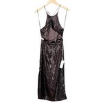 Bardot NWT  Dress Open Back Sequin Midi Black Slip Dress Size 6 Slinky Sexy New Photo 3