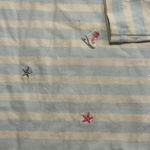 Talbots Top Size XL Petite Blue White Striped Ice Skate Embroidered T-Shirt Photo 7