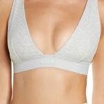 SKIMS  bralette cotton ribbed plunge vneck heather gray adjustable Photo 0