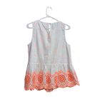 Lilly Pulitzer  Liliana Top Embroidered Seersucker Sleeveless Size‎ S Photo 2