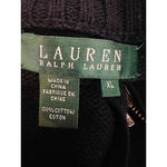 Ralph Lauren Lauren Women Black Full Zip Sweater Shoulder Patch Old Money XL Photo 4