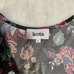 Leota  size large black floral knee length dress tie waist stitch fix faux wrap Photo 3