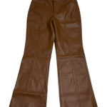 We The Free  Womens Pants Brown Size 8 (30x28) High Rise Flared Vegan Leather‎ Photo 0