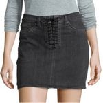 Hudson  High Rise Bullocks Lace-Up Skirt in Washed Denim Black Size 32 Photo 0