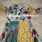 Umgee  USA Floral‎ Patchwork Kaftan Dress Flowy Bohemian Style Asymmetrical Hem M Photo 7