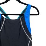 Attraco Racerback Low Cut Leg Colorblock One Piece Swimsuit Blue Photo 7