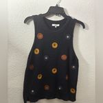 Madewell  Embroidered Sweater Vest Tank Night Vision Navy M Photo 3