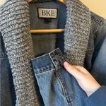 BKE  Denim Jacket with Knit Collar Photo 3