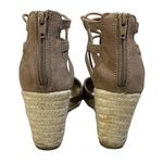 DV Dolce Vita Taupe Suede Manica Lace Up Zip Back Espadrille Wedge 8 M Boho Brown Photo 3