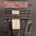 Old Navy  Women Pants 2 Black Stripe Dress Elastic Waist Stretch Flat Front-Small Photo 2