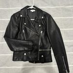 Topshop Black Faux Leather Motto Jacket Photo 0