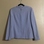 Anne Klein Blazer Sz 12 100% Wool Lavender Long Sleeves Front Slit Pockets & Zip Photo 0