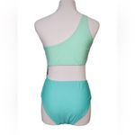SheIn Blue Green 2 Tone Side Ring 1pc Swimsuit MEDIUM Sexy Pastel Swimwear Beach Photo 4