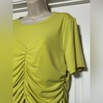 Calvin Klein NWT Slim Fit Suit Green Ruched Short Sleeve Women’s Blouse Size XL Photo 5
