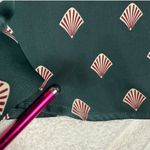 L'Academie  All Over Seashell Print Classic Button Up Blouse Size Small Green Red Photo 5