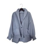 Free People  Blue‎ Larkspur Jordan Small Oversized Jacket Photo 3