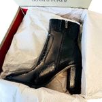 Donald Pliner NEW Leather BOOTIE ANKLE BOOT 9.5 Womens Black Crinkle Patent Shoe Photo 6