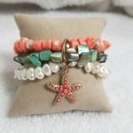 Beachy Stone Stretch Bracelet Orange Photo 0