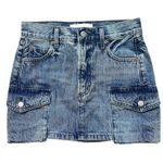 Aritzia Denim Forum The '90s Cargo Mini Denim Skirt Size 23 Blue Photo 4