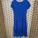 Soft Surroundings  Blue Kara Shimmer Dress Size Medium Petite‎ Photo 1