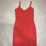 Bebe hot coral cutout bandage dress Photo 6