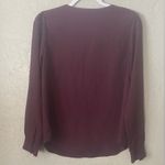 Bobi Top Womens Medium Split V-Neck Long Sleeve Plum Purple Blouse Photo 9