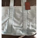 Ralph Lauren  Blue Canvas Tote Bag Logo Tag Preppy Coastal Old Money Photo 6