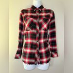 Rails  Women’s Leo‎ Frayed Plaid Pearl Snap Button Flannel Top EUC Size XS Photo 2