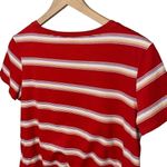 American Eagle Women's  red striped front knot t shirt Photo 3