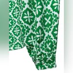 NWT Remi James NYC Women’s Green White Floral Print Wrap Long Sleeve Top Large Photo 4
