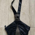 Vintage Litani Sac Black & Gold Snake Print Soft Leather Handbag Hobo‎ Photo 0