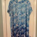 Swimsuits for all blue tropical floral coverup dress Size 24 Photo 3