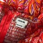 Jason Wu Red Linen Blend Paisley Midi Dress Photo 11