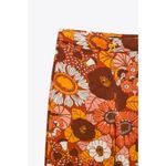 ZARA  Floral Print Pull On Slim Flare Pants Photo 4