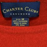 Charter Club Bright Red 100% Cashmere Sweater Sz M Holiday Christmas Cozy Luxury Photo 2