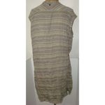 prAna New Womens NWT L Buenos Dias Dress Buttons Cargo Green Brown Organic Strip Photo 5