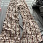 Petal and Pup  Brown Plaid Wide Leg Linen Pants. size small Photo 7