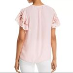 Ramy Brook  Pink V-Neck Flowy Short Sleets Top Photo 2