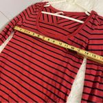 Free People  Coral Red Striped Shirt Size XS Photo 7