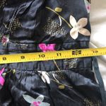 Free People  Black Floral V-Neck Knee Length Silk Dress - XS Photo 9