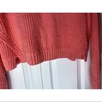 Topshop  Petite Neon Peach Cropped Knit Crew Neck Sweater Size 10 Large Photo 3