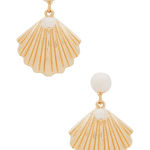 Ettika  Shell Earring in Gold Womens Sea Pearl Dangle Drop Jewlery Photo 0