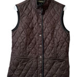 Eddie Bauer Women Medium Goose Down Quilted Brown Vest Buttons Pockets Sleeveles Photo 0