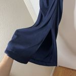 Michael Stars NEW!  Opaline Ultra Rib Ruched Midi Dress Admiral navy blue Medium Photo 3