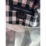 French Connection  Gingham Print Trench Coat Size Small Women’s Black White Check Photo 1